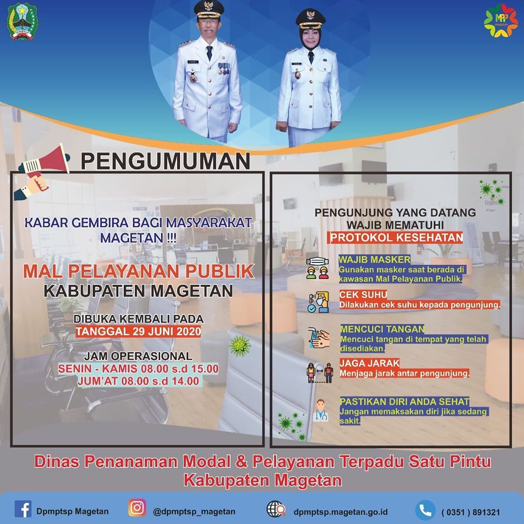 MALL PELAYANAN PUBLIK KABUPATEN MAGETAN SUDAH BUKA !